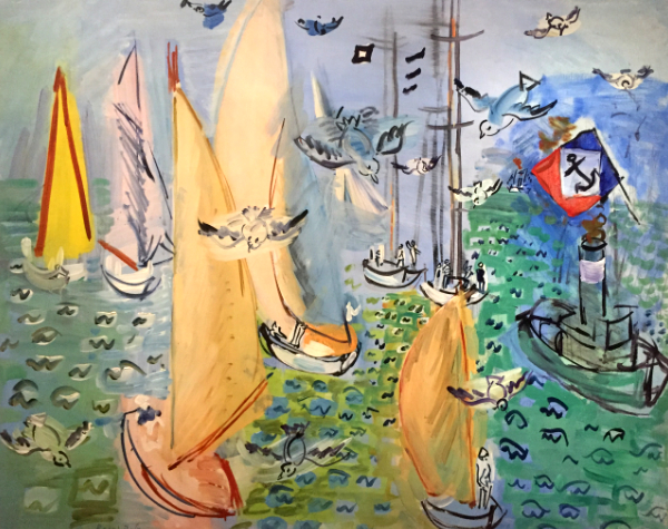 Les barques avec mouettes